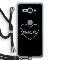 Friends heart black: Sony Xperia XZ2 Compact Transparant Hoesje met koord