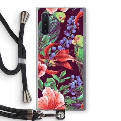 Papegaaien: Samsung Galaxy Note 10 Transparant Hoesje met koord