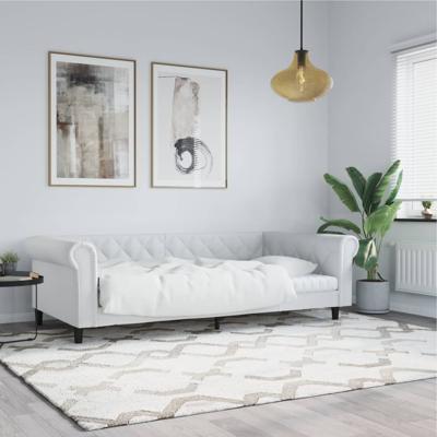 Slaapbank 100x200 cm kunstleer wit