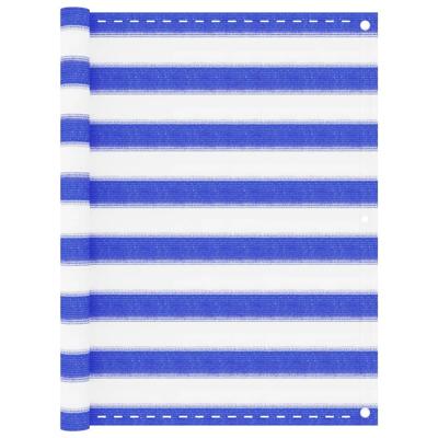 VidaXL Balkonscherm 90x400 cm hdpe blauw en wit
