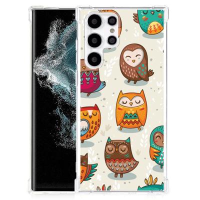 Samsung Galaxy S22 Ultra Case Anti-shock Vrolijke Uilen Samsung Galaxy S22 Ultra Case Anti-shock Vrolijke Uilen