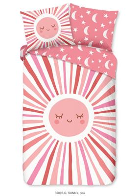 Good Morning Kinderdekbedovertrek "zon, maan en sterren" - Roze - (140x200/220 cm) - Katoen Good Morning Kinderdekbedovertrek "zon, maan en sterren" - Roze - (140x200/220 cm) - Katoen