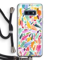 Watercolor Brushstrokes: Samsung Galaxy S10e Transparant Hoesje met koord Watercolor Brushstrokes: Samsung Galaxy S10e Transparant Hoesje met koord