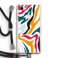 Colored Zebra: Pixel 3 Transparant Hoesje met koord
