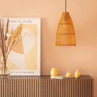 Hanglamp bamboe met E27 fitting &apos;Nadine&apos; 24cm