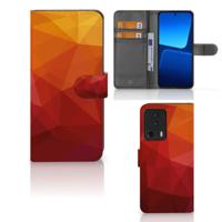 Book Case voor Xiaomi 13 Lite Polygon Red | Portemonnee hoesje