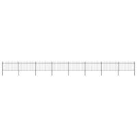 Tuinhek met speerpunt staal 1426x100 cm zwart