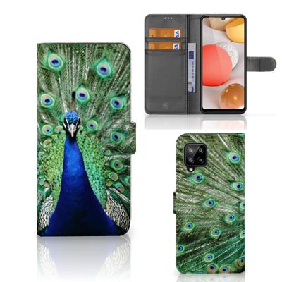 Samsung Galaxy A42 5G | Telefoonhoesje | Met pasjeshouder | Pauw