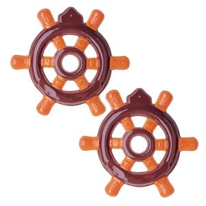 Decoratie stuurwiel - Set van 2x stuks - 3D - 50 cm - PVC - maritiem feest - versiering