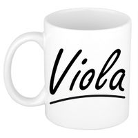 Naam cadeau mok / beker Viola met sierlijke letters 300 ml - thumbnail