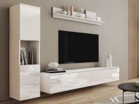 Tv-meubel set PARLO 4 deuren wit/hoogglans wit - thumbnail