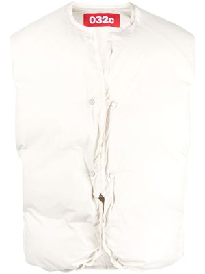 032c gilet matelassé à boutonnière - Tons neutres
