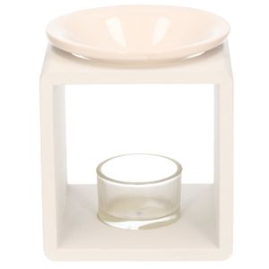 Vierkante geurolie/scented chips/waxmelts brander 10 x 10 x 12 cm   -