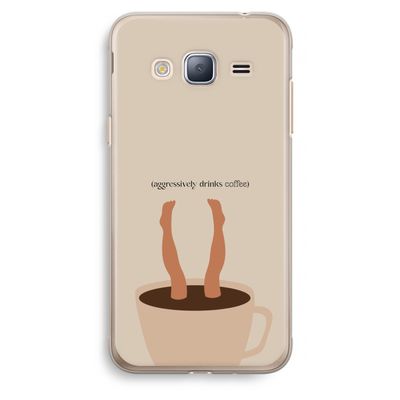 Aggressively drinks coffee: Samsung Galaxy J3 (2016) Transparant Hoesje