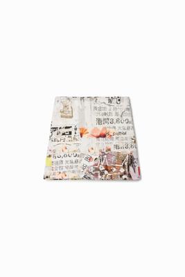 Minirok met krantenknipsels - WHITE - L