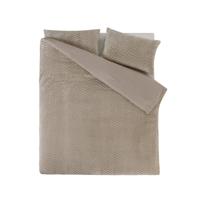 Sleeptime Chevron Teddy Taupe 200 x 200/220 cm