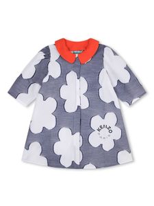 Kenzo Kids robe fleurie à manches courtes - Bleu