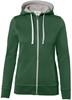 Hakro 255 Women's hooded jacket Bonded - Fir Green/Silver - S