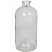 Glazen vaas/vazen 1600 ml smalle hals 11 x 20 cm   -