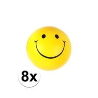 8x Smiley stressbal 6 cm - thumbnail