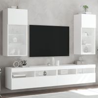 Tv-meubels met LED-verlichting 2 st 40,5x30x90 cm wit - thumbnail