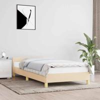 Bedframe zonder matras 100x200 cm stof crèmekleurig