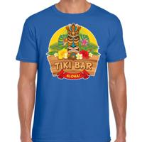 Hawaii party feestkleding t-shirt - tiki bar Aloha - voor heren - blauw - verkleedkleding
