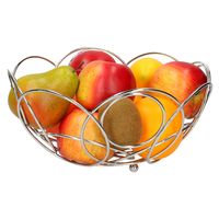 Ronde fruitschaal zilver 26 cm van metaal