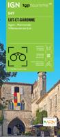 Fietskaart - Wegenkaart - landkaart D47 Top D100 Lot-et-Garonne | IGN - Institut Géographique National