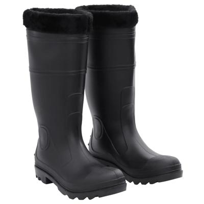 VidaXL Regenlaarzen met verwijderbare sokken maat 43 pvc zwart