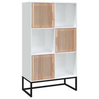 vidaXL Hoge kast 70x35x125 cm bewerkt hout wit - thumbnail