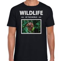 Orang oetan aap t-shirt met dieren foto wildlife of the world zwart voor heren