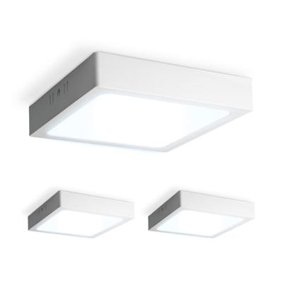 Set van 3 Carolina opbouwspots vierkant - 12 Watt 1160 Lumen - Wit - 6500K daglicht wit - LED downlight - IP20 stofdicht - 160mm