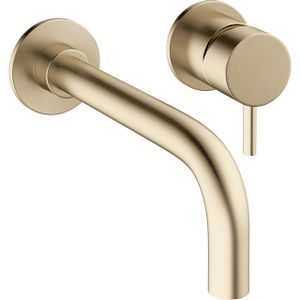 Crosswater MPRO inbouw wastafelkraan met inbouwdeel en 14cm en 22cm uitloop geborsteld messing (goud) sw84108/sw209243