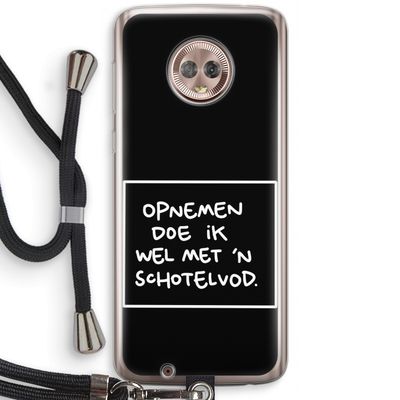 Schotelvod: Motorola Moto G6 Transparant Hoesje met koord
