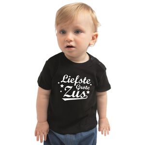 Liefste grote zus kado shirt voor babys / meisjes zwart 80 (7-12 maanden)  -