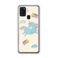 Vliegende eenhoorn: Samsung Galaxy A21s Transparant Hoesje