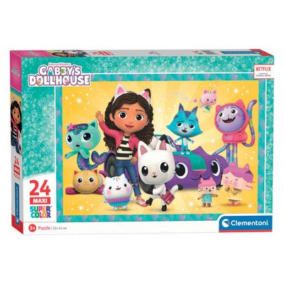 Clementoni puzzel super color maxi gabby&apos;s poppenhuis, 24st.