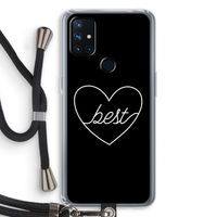 Best heart black: OnePlus Nord N10 5G Transparant Hoesje met koord