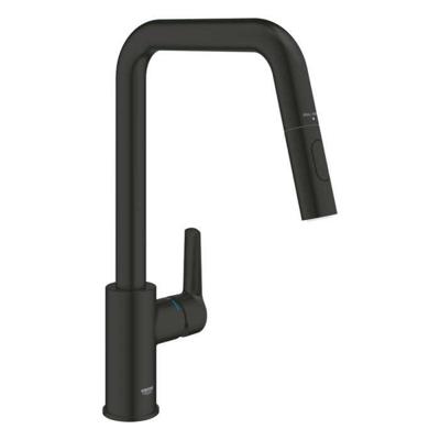 Keukenkraan - Eéngreepsspoelbakmengkraan - Matzwart - Hoge U-vormige uitloop - Uittrekbare uitloop - GROHE Start - 306312430
