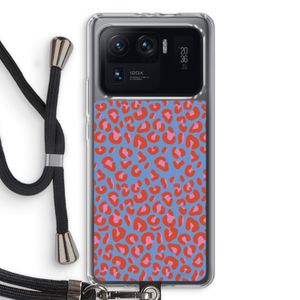 Leopard blue: Xiaomi Mi 11 Ultra Transparant Hoesje met koord