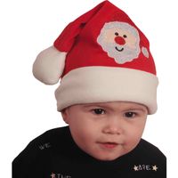 Baby kerstmuts rood met kerstman -polyester -voor baby/peuter 1-2 jaar   - - thumbnail