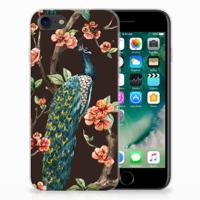 iPhone SE 2022 | SE 2020 | 8 | 7 | TPU Hoesje | Pauw met Bloemen