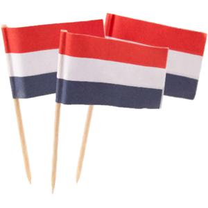 Cocktailprikkers/prikkertjes - vlag Nederland - 200x stuks - 13 cm - Holland supporters