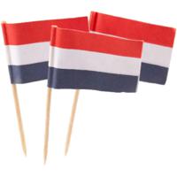 Cocktailprikkers/prikkertjes - vlag Nederland - 200x stuks - 13 cm - Holland supporters - thumbnail