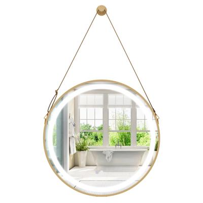 Badkamerwandspiegel 60 x 60 cm Ronde Wandspiegel 3 Kleuren LED-Licht Geheugenfunctie Decoratieve Spiegel