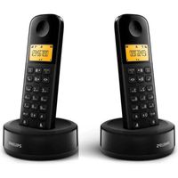 Philips draadloze DECT-telefoon met 2 handset met groot display 4,1 cm en nummerherkenning - Zwart