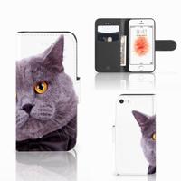 Apple iPhone 5 | 5s | SE | Telefoonhoesje | Met pasjeshouder | Kat