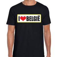 I love Belgie landen t-shirt zwart heren