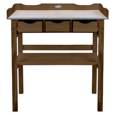Esschert Design oppottafel met lades bruin